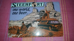 STEENFORT "One World, One Beer..." Plaque Metalique 20x15- TB - Publicités