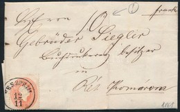 1861 5kr Portós Levélen / On Cover With Postage Due 'VESZPRIM' - Komárom - Sonstige & Ohne Zuordnung