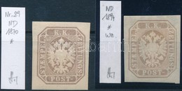 * 1870/1894 Hírlapbélyeg Újnyomat 2 Klf Színárnyalat, Egyik Vízjellel / Newspaper 2 Different Reprints, One With Waterma - Sonstige & Ohne Zuordnung