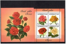 Azerbaijan 2014 . Roses. 2 S/S: 4v X 0.3m; 1m.  Michel #  BL 143-44 - Azerbaïjan