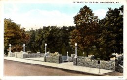 Maryland Hagerstown Entrance To City Park Curteich - Hagerstown