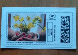Timbre En Ligne "Fleurs" (Lettre Verte) - France - Printable Stamps (Montimbrenligne)