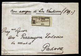 A6370) Italien Italy R-NN-Streifband Venedig 17.02.33 N. Padova Manuskripte - Assurés