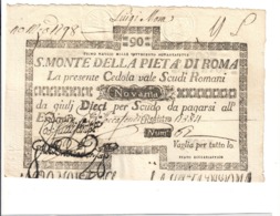 SACRO MONTE DI PIETA' ROMA 01 05 1797 90 SCUDI Ottimo Esemplare Spl LOTTO 2962 - [ 9] Colecciones