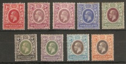 SOMALILAND 1912 - 1919 ALL DIFFERENT VALUES TO 12a BETWEEN SG 61a And SG 68 MOUNTED MINT Cat £51+ - Somaliland (Protettorato ...-1959)