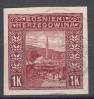 Austria Occupation Of Bosnia 1906 Pictorials Mi#42 U Imperforated, Used - Gebruikt