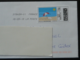 Parasol Plage Timbre En Ligne Montimbrenligne Sur Lettre (e-stamp On Cover) TPP 4637 - Printable Stamps (Montimbrenligne)