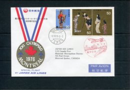 1976 Japan Air Lines JAL First Flight Cover. Tokyo - Montreal Olympics - Poste Aérienne