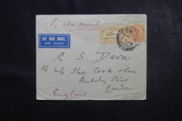 INDE - Enveloppe De Calcutta Pour Londres En 1934 Par Avion, Affranchissement Plaisant - L 44801 - 1911-35 King George V