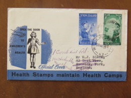 New Zealand 1958 FDC Cover To England - Children Health - Girls Brigade Cadet - Bugler Boys Brigade - Storia Postale