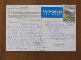 New Zealand 1998 Postcard "birds - Kiwi" To England - 1930's State Housing - Cricket - Lettres & Documents