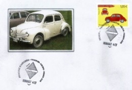 ANDORRA. Renault 4CV, Année 1947. émission Année 2019.  Oblitération Illustrée Losange Renault.  FDC - Lettres & Documents