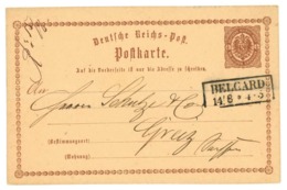 Deutsche Reichs-Post, Postkarte, Belgard 1874 Nach Greiz - Postcards