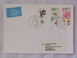 Israel 2013 FDC (?) Cover To Nicaragua - Flowers - Archery - Lettres & Documents