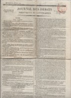 Rare Le Journal Des Débats Politiques Et Littéraires - 3 Janvier 1822 - 1800 - 1849