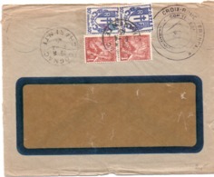 LETTRE AFFRANCHIE N° 652 + 673 OBLITERE CAD COGNAC -CHARENTE + CACHET VIOLET CROIX ROUGE 1945 - Rode Kruis