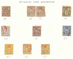 France Un Lot De Type Sage (10 Timbres Aux Types N/B Et N/U) Avec Oblitérations Rouge. - 1876-1878 Sage (Tipo I)