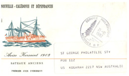 (ED 41) New Caledonia To Australia - FDC Cover - Aviso Kersaint 1902 - Posted In 1982 - Cartas & Documentos