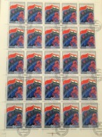 USSR Russia 1984 Sheet India Intercosmos Cooperative Space Program Station Rocket Sciences Flags Stamps CTO Mi 5371-3 - Full Sheets