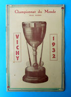 1932 WORLD BILLIARDS CHAMPIONSHIP - Original Antique Programme * Billard Billiard Biliardo Billar Programm Programma - Biljart