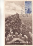 Saint Marin - Carte Postale De 1947 - Oblit Republica Di San Marino - Avions - Carte Maximum  ? - Briefe U. Dokumente