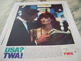 ANCIENNE PUBLICITE VOYAGE TWA USA 1963 - Werbung