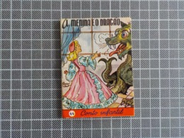 Cx 10) MAJORA Conto Infantil Portugal Ilustrado César Abbott A MENINA E O DRAGÃO 9,8X7,5cm Coleção Formiguinha - Junior