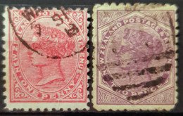 NEW ZEALAND 1882 - Canceled - Sc# 61, 62 - 1p 2p - Used Stamps