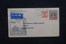 INDE - Enveloppe 1er Vol Calcutta / New York En 1941, Affranchissement Plaisant - L 45360 - 1936-47 King George VI