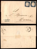 Regno - Due 15 Cent (11) Su Lettera Da Genova A Torino Del 8.1.63 - Pezzo Di Destra Difettoso - Other & Unclassified