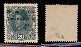 Occupazioni I Guerra Mondiale - Venezia Giulia - 1918 - 20 Heller (7t) Senza 3.XI - Gomma Originale - Oliva + Diena - Other & Unclassified