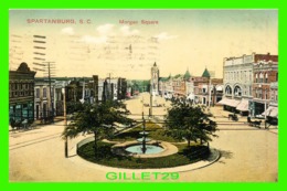 SPARTANBURG, SC - MORGAN SQUARE, ANIMATED - TRAVEL IN 1910 -  ROWE & HOLMES, PHARMACISTS - - Spartanburg