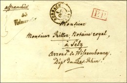 Cursive 55 / Volmunster + P.P. Rouge Sur Lettre Pour Selz. 1845. - TB. - RR. - 1801-1848: Precursors XIX