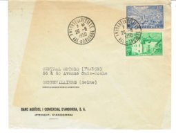 ANDORRA ANDORRE ENV.CIRCULE A GENNEVILLIERS F.  1950 - Brieven En Documenten