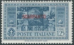 1932 EGEO SCARPANTO GARIBALDI 1,25 LIRE MH * - RB9-9 - Egée (Scarpanto)