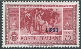 1932 EGEO LIPSO GARIBALDI 75 CENT MH * - RB9-7 - Ägäis (Lipso)