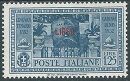 1932 EGEO LIPSO GARIBALDI 1,25 LIRE MH * - RB9-7 - Aegean (Lipso)