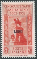1932 EGEO LERO GARIBALDI 2,55 LIRE MH * - RB9-7 - Egée (Lero)
