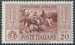 1932 EGEO COO GARIBALDI 20 CENT MH * - RB9-6 - Aegean (Coo)