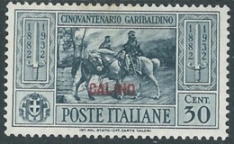 1932 EGEO CALINO GARIBALDI 30 CENT MH * - RB9-4 - Egeo (Calino)