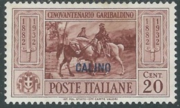 1932 EGEO CALINO GARIBALDI 20 CENT MH * - RB9-4 - Ägäis (Calino)