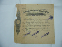 SCRIPOFILIA AZIONE CERTIFICATO INDIA JUBBULPORE ELECTRIC SUPPLY MARTIN & C. - Elektriciteit En Gas