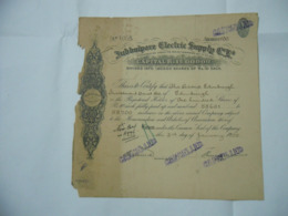 SCRIPOFILIA AZIONE CERTIFICATO INDIA JUBBULPORE ELECTRIC SUPPLY MARTIN & C. - Elektriciteit En Gas