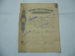 SCRIPOFILIA AZIONE CERTIFICATO INDIA JUBBULPORE ELECTRIC SUPPLY MARTIN & C. - Elektriciteit En Gas