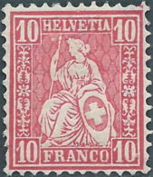 SVIZZERA -Switzerland - HELVETIA-1867 -1881 Helvetia,10(C) Hinged,Original Gum - Neufs