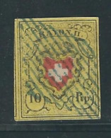 SUISSE N° 15 Obl. SUP. - 1843-1852 Federale & Kantonnale Postzegels