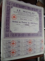 LE MICALAS / Action Au Porteur De 100 Francs - 1921 - N° 46,302 ( Zie/Voir Foto ) ! - J - L