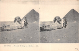 ¤¤   -   EGYPTE   -  Carte-Stéréo  -  Pyramide De CHEOPS Et Le Sphinx     -  ¤¤ - Pyramiden