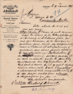 KARLSRUHE J SORIN CGNAC RUDOLF OBERST RUM ARAC VERMOUTH DI TORINO MALAURENT BORDEAUX ANNEE 1908 - Other & Unclassified