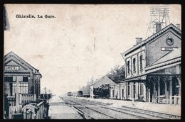 GISTEL - GHISTELLE ** LA GARE ** STATION - ZELDZAME !!! Verstuurd 1921 - Gistel